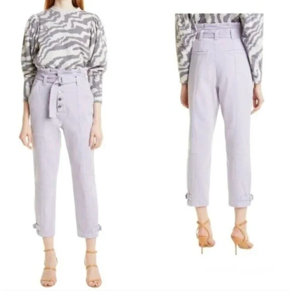 Ted Baker 25 Lavender High Waist Paperbag Tapered Crop Jeans Flint
